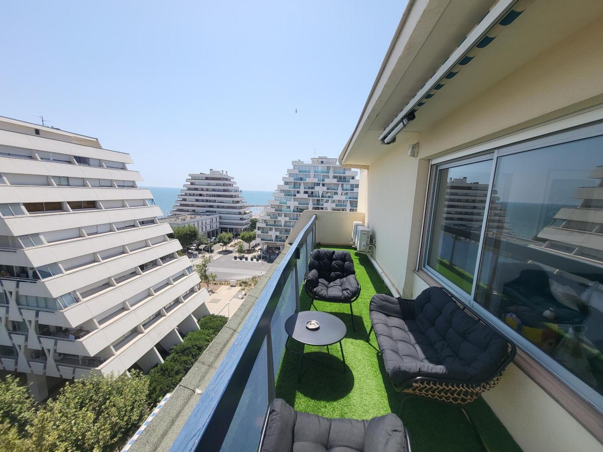 Appartement Lumineux Avec Vue Sur Mer A 50 M De La Plage Et Du Centre 라그랑모트 외부 사진