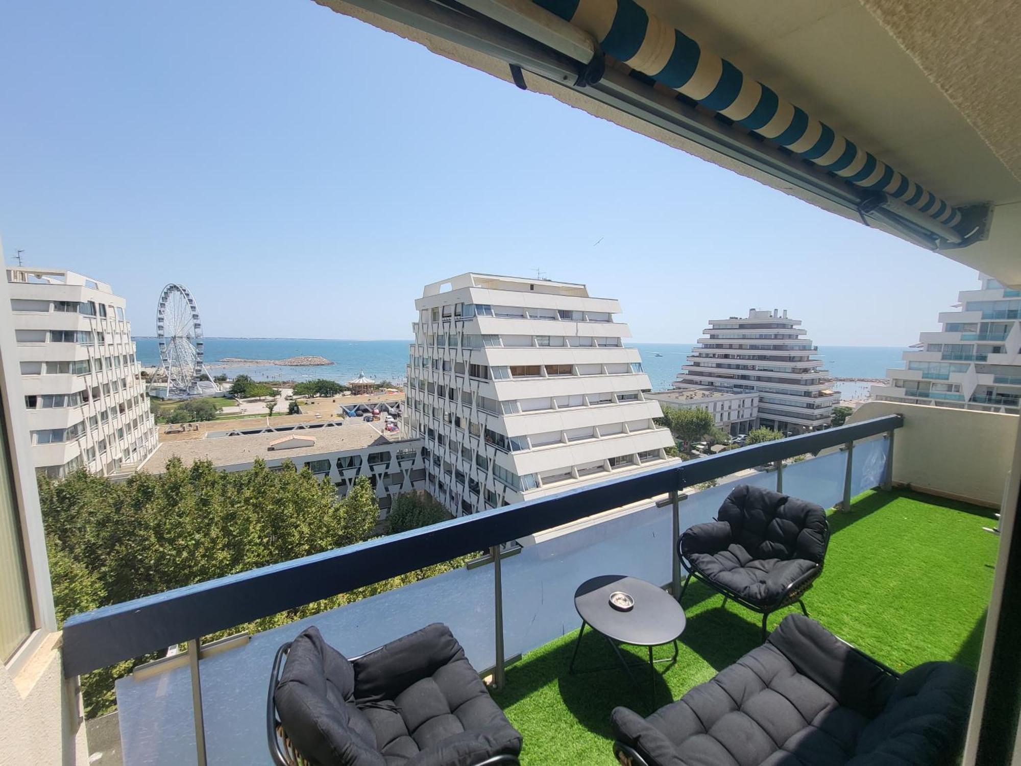 Appartement Lumineux Avec Vue Sur Mer A 50 M De La Plage Et Du Centre 라그랑모트 외부 사진